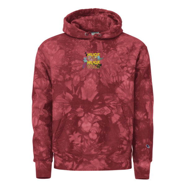 Unisex Champion tie-dye hoodie -  Tropical Leaves