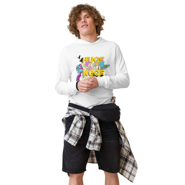Hooded long-sleeve tee - Tropical Leaves