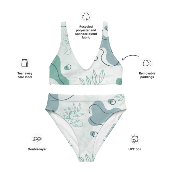 Recycled high-waisted bikini - Aqua