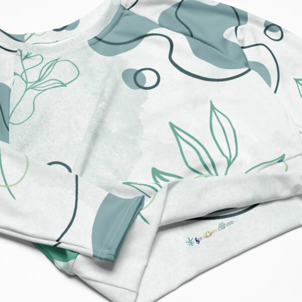 Eco Long-Sleeve Crop Top – Sustainable, Soft, and Stylish Crop Shirt for Women - Aqua