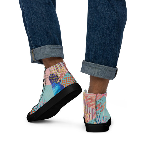 Tropical High-Top Canvas Shoes for Men – Bold Style for Nature Lovers