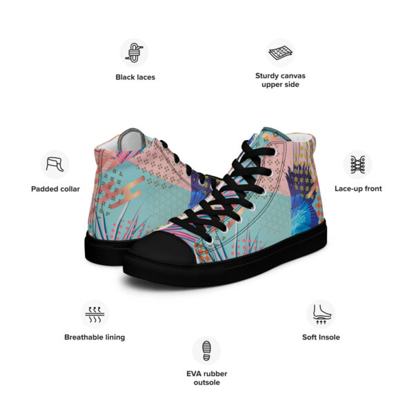 Tropical High-Top Canvas Shoes for Men – Bold Style for Nature Lovers