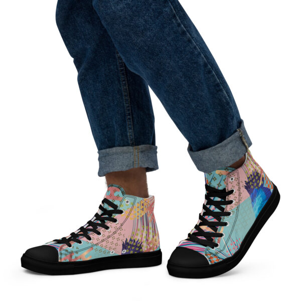 Tropical High-Top Canvas Shoes for Men – Bold Style for Nature Lovers
