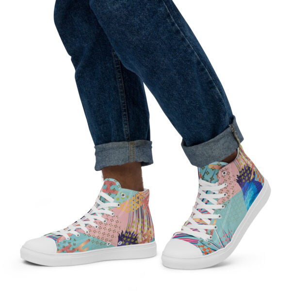 Tropical High-Top Canvas Shoes for Men – Bold Style for Nature Lovers